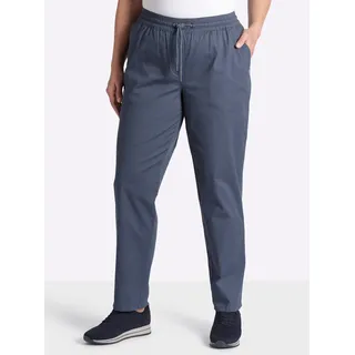 Chinohose SHEEGO, Damen, Gr. 46, Normalgrößen, blau (rauchblau), 98% Baumwolle, 2% Elasthan, unifarben, Hosen Chinohose