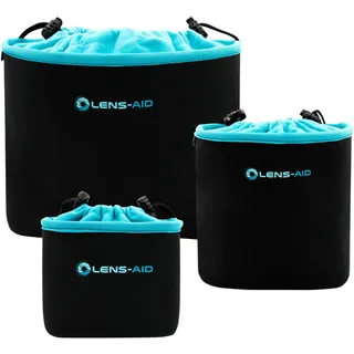LENS-AID Neopren Kamerabeutel mit Fleece-Fütterung L