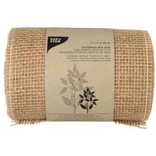 Papstar Dekoband Jute 10 m x 15 cm natur