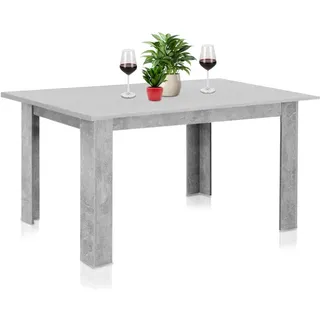 Shally Dogan Ausziehbarer Esstisch Grau von 90 x 60 cm bis 120 x 60 cm, modernes Design, ausziehbar, platzsparend, ideal für Esszimmer, Wohnzimmer, Küche, Inneneinrichtung, (Beton)