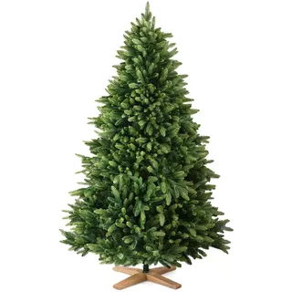 Merry Tree Weihnachtsbaum mit PE-Spritzguss-Nadeln, 150 cm , Grün , Kunststoff , Zylindrisch , 150 cm , Dekoration, Weihnachtsdekoration, Christbäume & Zubehör