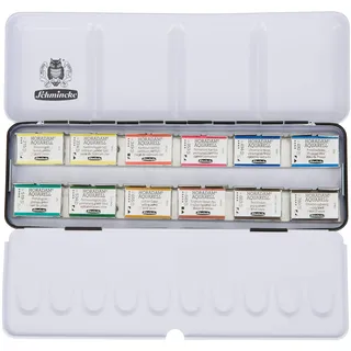 Schmincke Horadam Aquarell, Metallkasten, 12 x 1/1 Näpfchen