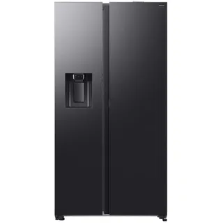 Samsung Side-By-Side , Schwarz , Metall, Kunststoff, Glas , 2,2 Schubladen , 91.2x178x71.6 cm , LED-Innenbeleuchtung, No-Frost, VitaFresh, Temperaturanzeige, Super-Gefrieren, Innenraumbeleuchtung, Urlaubsschaltung, LED-Display, Griffmulde, Wasserspender, Crushed Ice, Eiswürfelspender, WLAN-Steuerung, 20 Jahre Garantie auf Motor & Kompressor , Küchen, Küchenelektrogeräte, Kühlschränke & Gefrierschränke, Kühlschränke, Side-by-Side Kühlschränke