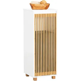 SoBuy Wäscheschrank mit Wäschesack Wäschekorb Badezimmerschrank BZR126-W