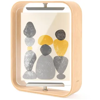 Umbra Bellwood Tischbilderrahmen, zweiseitiger Bilderrahmen für 10x15 cm Fotos, Natur