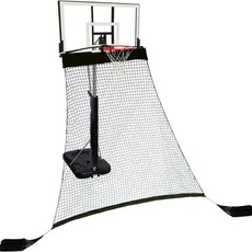 Hathaway Rebounder Basketball-Rücklaufsystem für Schießübungen mit strapazierfähigem Polyester-Netz, schwarz, 304,8 cm L x 152,4 cm B x 274,3 cm H