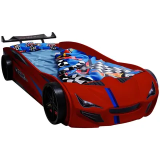 Xora Autobett , Rot , Holz , Buche , Auto , Höhe ca. 25 cm , 90x200 cm , nicht verstellbar , Babymöbel & Kindermöbel, Kinderzimmer & Jugendzimmer, Kinderbetten, Kinderbetten & Jugendbetten