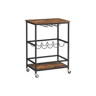 VASAGLE Servierwagen braun, schwarz 60,0 x 40,0 x 82,0 cm