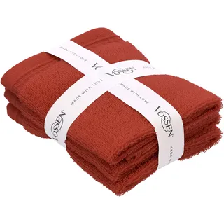 Seiftuch VOSSEN "Detox Time", rot (raw sugar), B:30cm L:30cm, Waffelpiqué, Baumwolle, Handtücher, Seiftuch, Waffelpiqué Bordüren