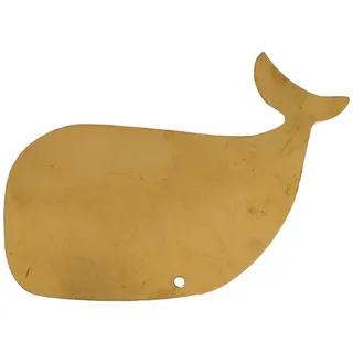 Homemaison Wanddeko Wal aus Messing – Metall – maritime und natürliche Eleganz – zur Wandmontage oder zum Aufhängen – ideal für Wohnzimmer, Schlafzimmer, Büro – Größe 9 x 7 cm – Farbe: Gold