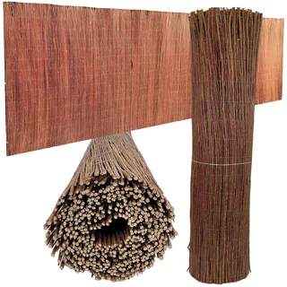Weidenmatte 160cm x 400cm nicht entrindet Weidenzaun, Sichtschutz, Abdeckung, Barriere - Braun