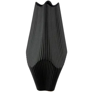 GILDE Tischvase »Vase Lamellen H. 30 cm«, schwarz