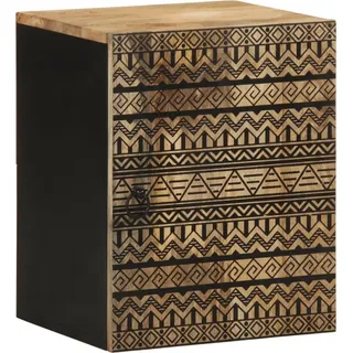 Bad-Hängeschrank Schwarz 38x33,5x48 cm Massivholz Mango - Schwarz