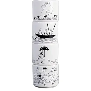 Pluto Design Moomin Family Eierbecher - 4er Set - schwarz/weiß