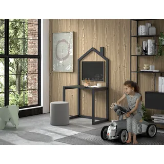 Vipack Kinderschreibtisch Dallas 100 x 150,6 x 50 cm Kiefer massiv anthrazit lackiert schwarz