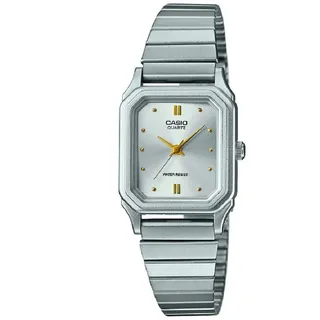 Casio Damen Quartz Armbanduhr, 23.00mm Gehäusegröße mit Silber analog Zifferblatt und Silber Metallarmband Armband LQ-400D-7AEF
