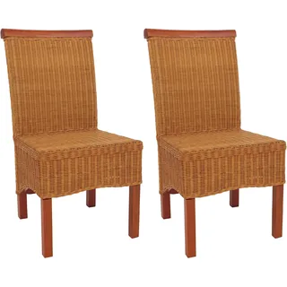 MCW Esszimmerstuhl Rattan braun 2er-Set