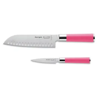 F. DICK Pink Spirit Messer Set Officemesser Santoku Küchenmesser Griff pink - Weiß