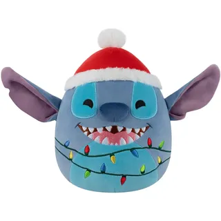 Squishmallows - Disney Weihnachts-Stitch mit Lichterkette 20 cm, offizielles Jazwares Plüsch, superweiches Kuscheltier