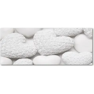 Tulup® Küchenrückwand Spritzschutz aus Glas -125x50 -Spritzschutz auf gehärtetes Glas Deko Sonstige Herzen - Weiß