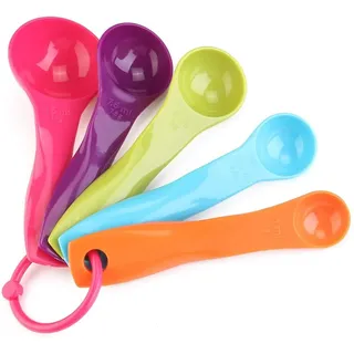 Kleiner Löffel,Bunte Kunststoff Messlöffel,5Stk bunte Kunststoff Messlöffel Set für Küche Backen