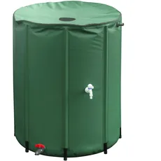 Meister Regentonne faltbar - 500 Liter - 98 x Ø 80 cm - Kunststoff - grün / Regenfass / Regentonnenbehältnis / Wasserspeicher / 9968400