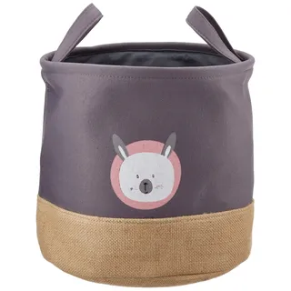 Zeller Aufbewahrungskorb 'Hase', Polyester/Jute, grau