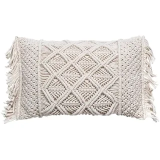 atmosphera createur d ́interieur Kissen Macramé 30 x 50 cm Beige