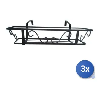 3x Feste Blumenkasten Aus Schmiedeeisen Cm 100