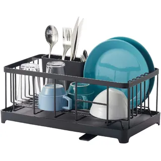 Yamazaki Home 2876 Abtropfgestell aus Stahldraht, Einheitsgröße, Schwarz