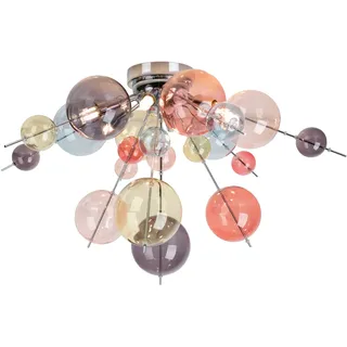 NÄVE Deckenleuchten "Explosion", bunt, 6, Ø 57cm H: 38cm, 1 Stk., Leuchten, kleine und große pastellfarbene Glaskugeln, 6x G9 exkl., D: 57cm, Deckenleuchten
