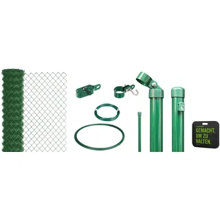 GAH Alberts Alberts Maschendrahtzaun zum Einbetonieren, grün 175 cm | Länge 15 m