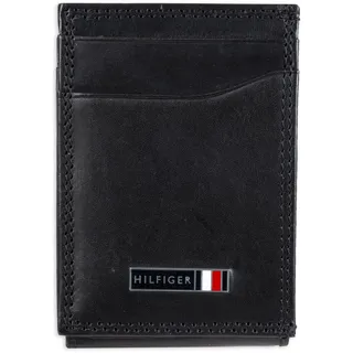 Tommy Hilfiger Herren RFID Slim Magnetic Front Pocket Wallet Schwarz, Schwarz, RFID-Geldbörse, dünn, magnetisch, Vordertasche