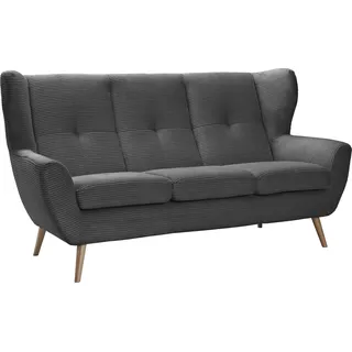 exxpo - sofa fashion »ALVESTA, Loungesofa, Küchensofa, hoher Sitzkomfort, Ohrenbackensofa« gemütliche Rückenlehne, mit Knopfheftung und hohen Holzfüßen, in Cord,