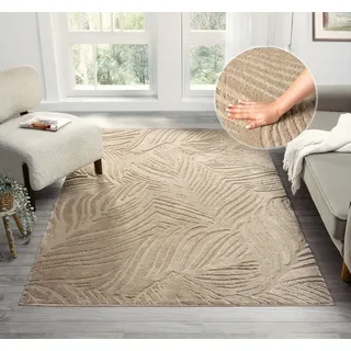 OTTO home »Samia, Hoch-Tief-Struktur« rechteckig 19 mm Höhe leichter Glanz, Floral, Blätter, Modern, Wohnzimmer, Schlafzimmer