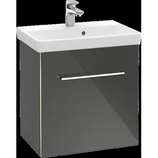 Villeroy & Boch Avento Waschtischunterschrank, eine Tür, Anschlag rechts, 530x514x384mm, Griff chrom Glanz, A88801VR, Farbe: Graphite