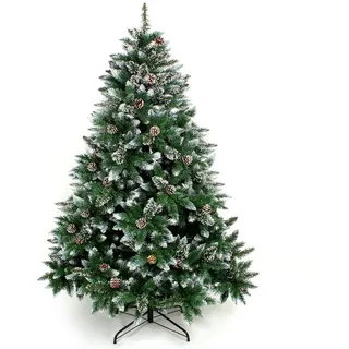 Yorbay künstlicher Weihnachtsbaum Tannenbaum mit Ständer 120cm-240cm für Weihnachten-Dekoration Mehrweg (Weihnachtsbaum mit Schnee, 180cm)