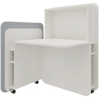 FM Helmets fm FLATup Sekretär diamantweiß/ hellblau rechteckig, weiß 107,0 x 41,5 - 91,0 cm