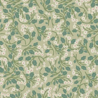 VEELIKE Tapete Blumen Grün Vintage Boho Grüne Winzige Blumentapete Selbstklebende Tapete Blätter Fototapete Blumen Mustertapete Möbelfolie Muster Wandtapete Schlafzimmer Badezimmer 44.5 cm x 300 cm