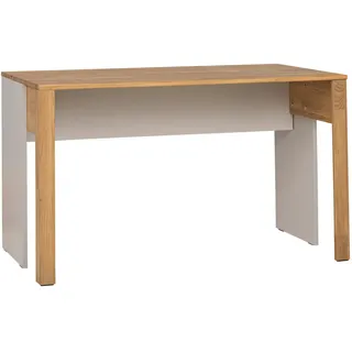 Cantus Schreibtisch , Grau, Eichefarben , Holz, Holzwerkstoff , Eiche , massiv , rechteckig , eckig, Wange , 65x73x150 cm , Holzmöbel, Holztische, Schreibtische Holz, Schreibtische Holz
