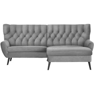 Stylife Ecksofa , Grau , Holz , Buche , vollmassiv , Uni , Ottomane rechts, L-Form , 237x165 cm , Typenauswahl, Stoffauswahl, seitenverkehrt erhältlich, Rücken echt, Armteil links, Armteil rechts , Wohnzimmer, Sofas & Couches, Wohnlandschaften, Ecksofas