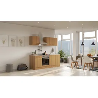 Flex-Well Küchenzeile Nano 210 cm Buche