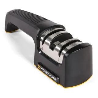 WORK SHARP WORK SHARP® Pull Trough Kitchen Sharpener - Küchen V Messerschärfer zum Durchziehen klein - Diamant Messerschleifer 2 Stufen manuell für Wellenschliff-, Taschen-, Koch-, Küchenmesser & Scheren