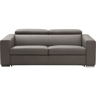 Schlafsofa EGOITALIANO "Cabiria, Design und super Sitz- und Liegekomfort", schwarz, B:226cm H:97cm T:103cm, Leder »BULL« (echtes Rindsleder). Geschliffenes, pigmentiertes und behandeltes Rindsleder mit einer Dicke von 1, 3-1, 5 mm. Dieses Leder zeigt eine ziemlich weiche Hand mit einem halb undurchsichtigen Aussehen. Es handelt sich um ein geschütztes Leder. Eine leichte Deckschicht schützt sie vor Flecken, ohne ihre ursprünglichen Eigenschaften zu verändern. Die geschützten Leder kombinieren die Vorteile