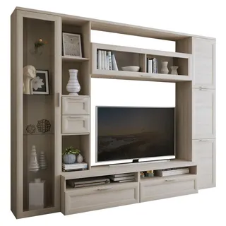 Carenno - Wandregal, braun Ulme, Modular - Braun