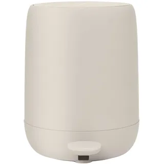 blomus Kosmetikeimer SONO | Treteimer 3L mit Soft-Close & Pedal | Farbe Moonbeam | Bad Mülleimer aus Kunststoff & Silikon | herausnehmbarer Inneneimer | Ø20 x 25H cm