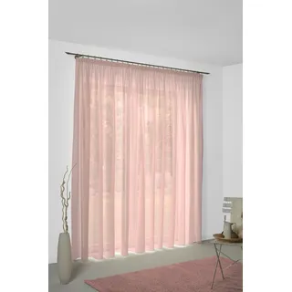 Vorhang WIRTH "Sunday" Gr. 1, rosa, B:141cm H:145cm, Jacquard, Baumwolle, Polyester, Gardinen, Vorhang, nach Maß