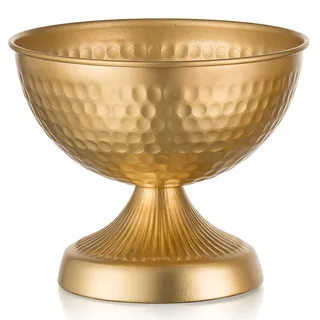 Sziqiqi Gold Metall Urnen Vase - 15cm Hoch Kleine Vintage Vasen Elegante Urnen Pflanzer für Blumen Arrangement Antik Gehämmerte Schale Blumenvase für Tisch Wohnzimmer Schlafzimmer Home Decor