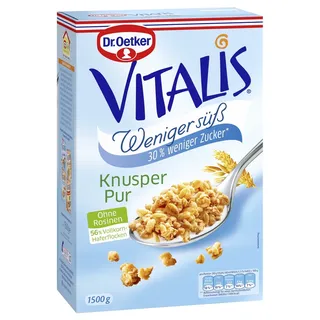 Dr. Oetker Dr.Oetker Vitalis Knusper Pur weniger süß Müsli 1,5 kg