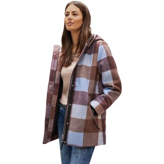 STREET ONE Damen A201865 Übergangsjacke Kariert, Sleek Brown, 34